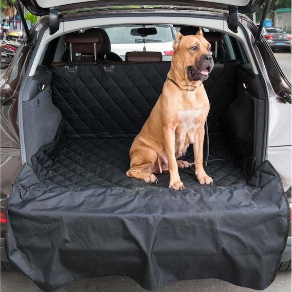 Pawsmark SUV Pet Cargo Liner Trunk Cover Waterproof Non-Slip Washable, Universal Fit w/Bumper Flap 80” x 52” QI003593 - main